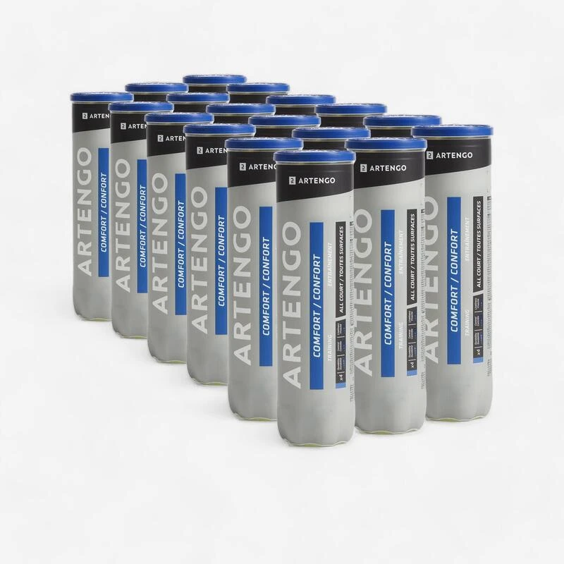 Balle De Tennis Polyvalente - ARTENGO Comfort * 4 Jaune Carton De 18 Tubes 1 Balle De Tennis Polyvalente - ARTENGO Comfort * 4 Jaune Carton De 18 Tubes