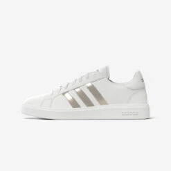BASKETS DE MARCHE FEMME ADIDAS COURT BASE BLANCHE ARGENT -Arten Tennis Magasin baskets de marche femme adidas court base blanche argent 2