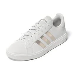 BASKETS DE MARCHE FEMME ADIDAS COURT BASE BLANCHE ARGENT -Arten Tennis Magasin baskets de marche femme adidas court base blanche argent 3