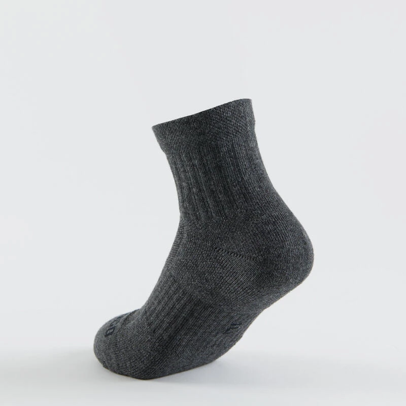 CHAUSSETTES DE SPORT ENFANT MI-HAUTES ARTENGO RS 500 NOIR GRIS LOT DE 3 5 CHAUSSETTES DE SPORT ENFANT MI-HAUTES ARTENGO RS 500 NOIR GRIS LOT DE 3 – Image 5