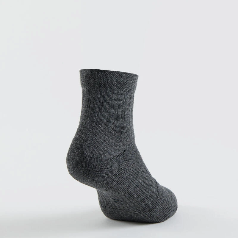 CHAUSSETTES DE SPORT ENFANT MI-HAUTES ARTENGO RS 500 NOIR GRIS LOT DE 3 7 CHAUSSETTES DE SPORT ENFANT MI-HAUTES ARTENGO RS 500 NOIR GRIS LOT DE 3 – Image 7
