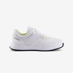 Artengo Chaussures De Tennis à Lacets Enfant - Essentiel Blanc Jaune