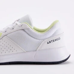 Artengo Chaussures De Tennis à Lacets Enfant - Essentiel Blanc Jaune -Arten Tennis Magasin chaussures de tennis a lacets enfant essentiel blanc jaune 4