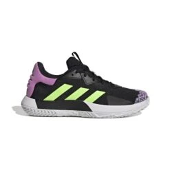 Chaussures De Tennis Homme Multicourt - Adidas SoleMatch Control Noir Viole Vert