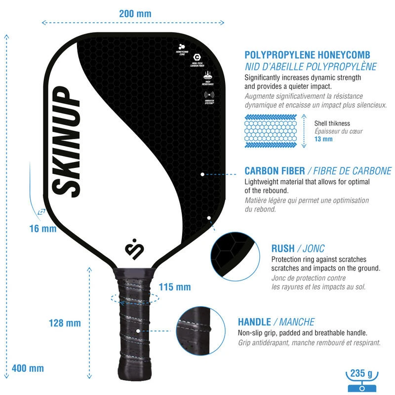 Lot 2 Raquettes Pickleball Yin Yang Orange/blanc, 2 Balles Et Une Housse 5 Lot 2 Raquettes Pickleball Yin Yang Orange/blanc, 2 Balles Et Une Housse – Image 5