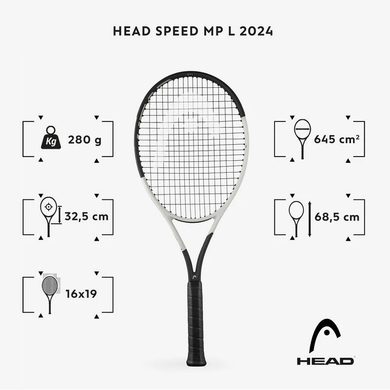 Raquette De Tennis Adulte - HEAD AUXETIC SPEED MP L 2024 Noir Blanc 280g 2 Raquette De Tennis Adulte - HEAD AUXETIC SPEED MP L 2024 Noir Blanc 280g – Image 2
