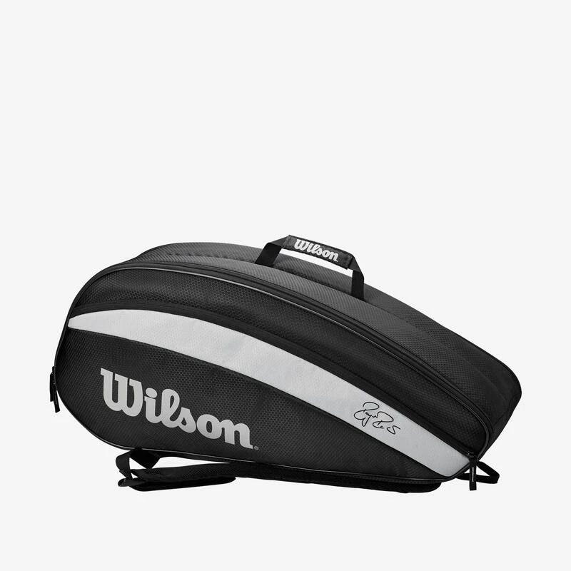 Sac De Tennis - Wilson RF TEAM 6 Raquettes Roger Federer Noir Gris 2 Sac De Tennis - Wilson RF TEAM 6 Raquettes Roger Federer Noir Gris – Image 2