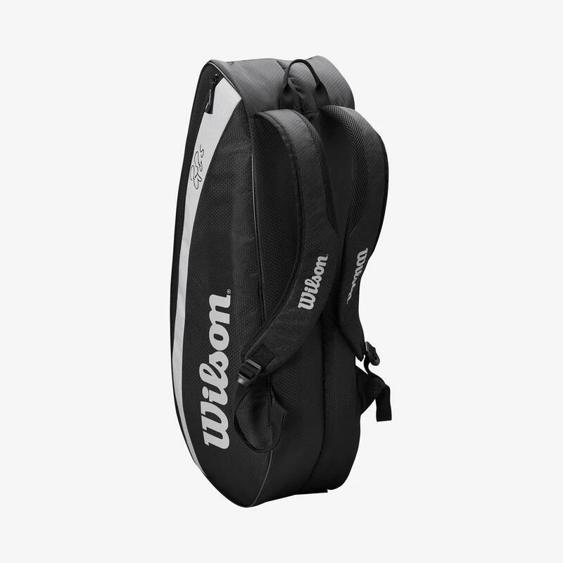 Sac De Tennis - Wilson RF TEAM 6 Raquettes Roger Federer Noir Gris 3 Sac De Tennis - Wilson RF TEAM 6 Raquettes Roger Federer Noir Gris – Image 3