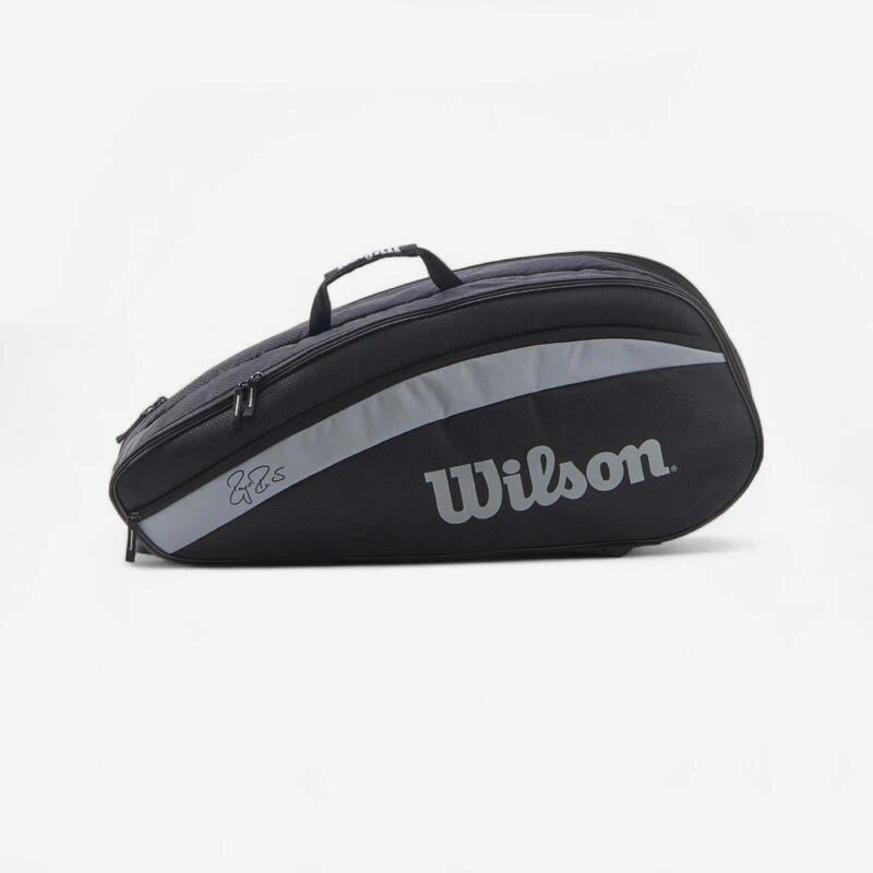 Sac De Tennis - Wilson RF TEAM 6 Raquettes Roger Federer Noir Gris 1 Sac De Tennis - Wilson RF TEAM 6 Raquettes Roger Federer Noir Gris