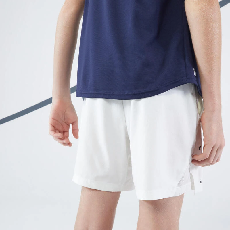 Artengo Short De Tennis Garçon - Dry - Blanc Cassé 5 Artengo Short De Tennis Garçon - Dry - Blanc Cassé – Image 5