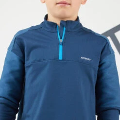 Artengo T-shirt De Tennis Manches Longues Thermic Garçon 1/2 Zip Turquoise -Arten Tennis Magasin t shirt de tennis manches longues thermic garcon 12 zip turquoise 4